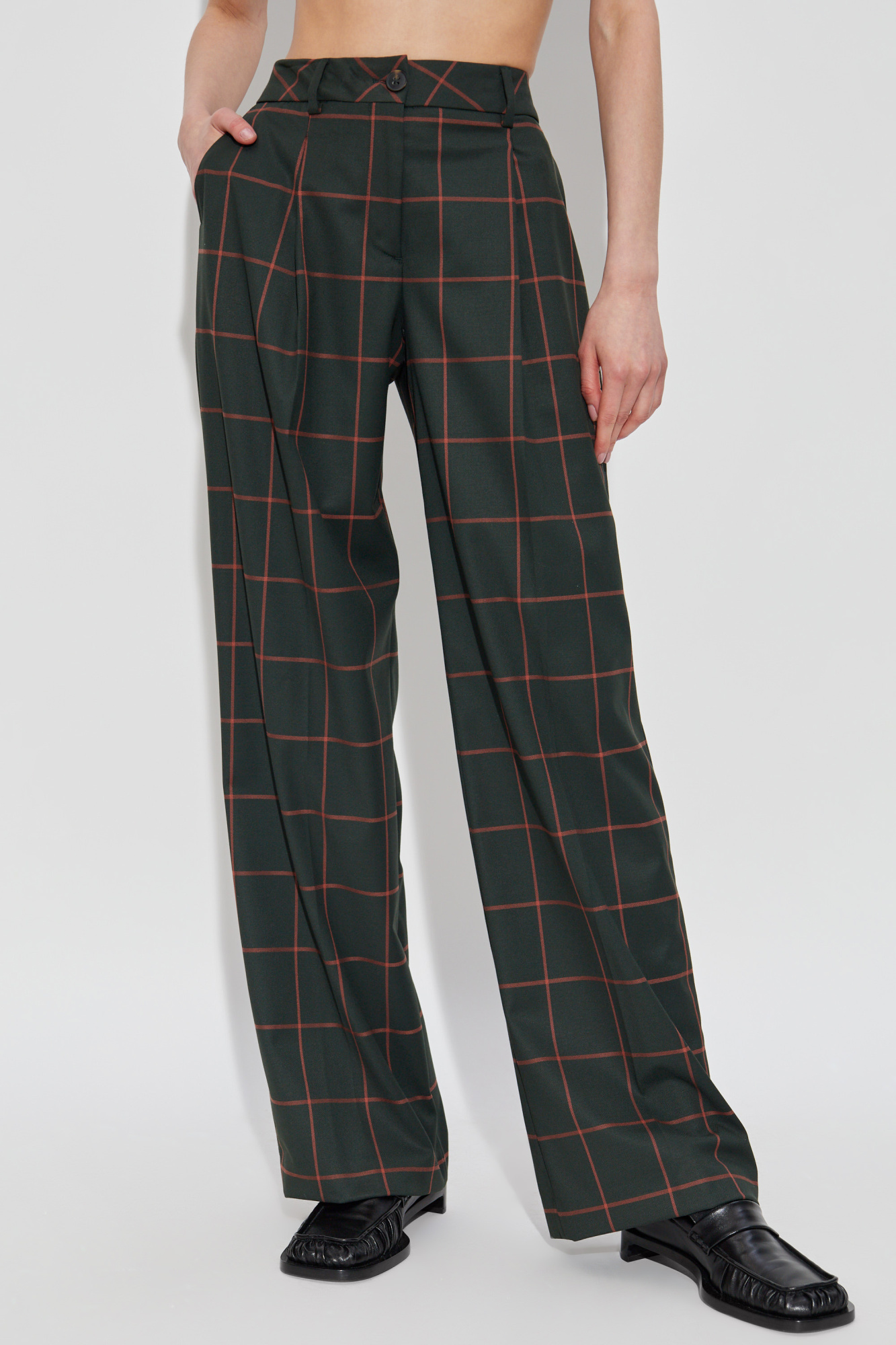 パンツ Paul Smith leather pants Women's Black Leather Trousers